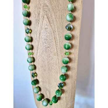 Sautoir LORENZO 1 vert - Francine BRAMLI Paris collier