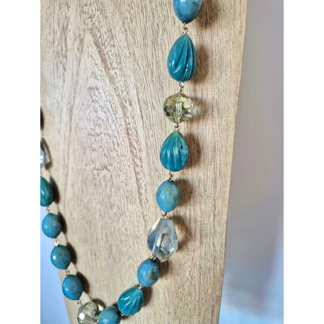 Sautoir LORENZO Sauge - Francine BRAMLI Paris collier