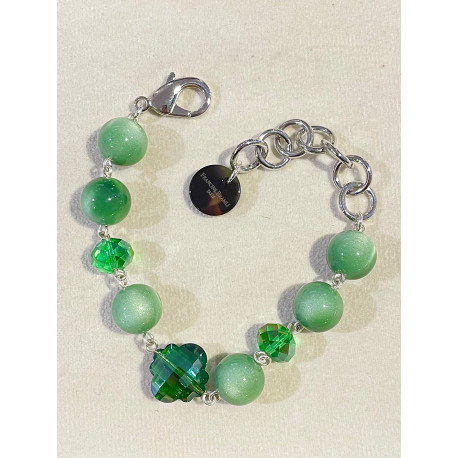 Bracelet SWANN vert - Francine BRAMLI Paris