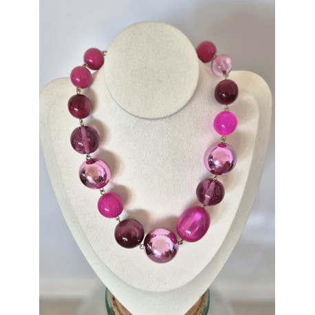 Collier OCTAVE Fuchsia 2 - Francine BRAMLI Paris