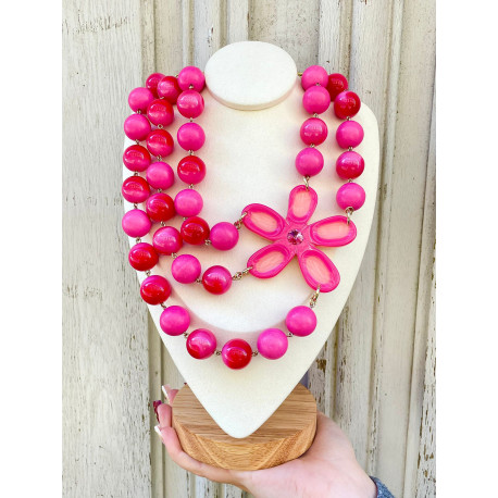 Collier KOPSIA rose - Francine BRAMLI Paris