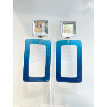 PAULINE Bleue Cabochon Miroir - Francine BRAMLI Paris