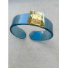 Bracelet MANCHETTE acétate Bleue & Miroir - Francine BRAMLI Paris