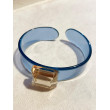 Bracelet MANCHETTE acétate Bleue & Miroir - Francine BRAMLI Paris