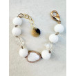Bracelet STEEVY Blanc, Cristal & pierres - Francine BRAMLI Paris