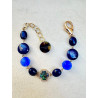 Bracelet STEEVY Bleu, Cristal & pierres - Francine BRAMLI Paris