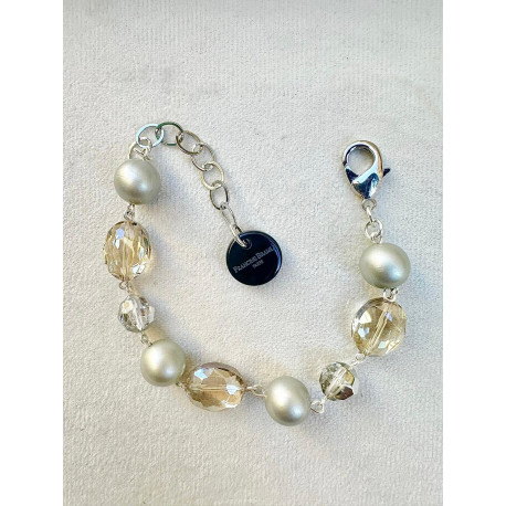 Bracelet SWANN gris/argt - Francine BRAMLI Paris