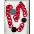 MARIO maillons rouges & écaille - Francine BRAMLI PARIS Collier