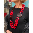 MARIO maillons rouges & écaille - Francine BRAMLI PARIS Collier