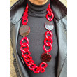 MARIO maillons rouges & écaille - Francine BRAMLI PARIS Collier