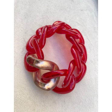 Bracelet TONY Maillons rouges - FRANCINE BRAMLI PARIS