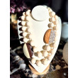 Collier PABLO Ivoire, bois naturel & cuir - Francine BRAMLI Paris