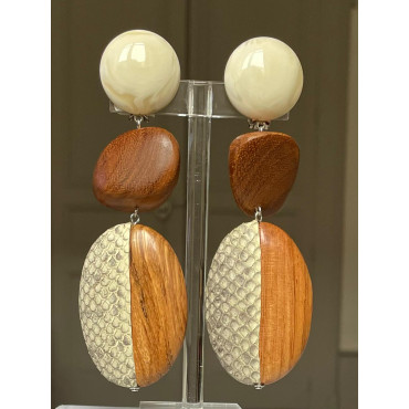 CASSIOPEIA bois naturel & cuir - Francine BRAMLI Paris