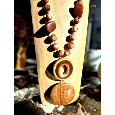 Collier PABLO long marron  - Francine BRAMLI Paris