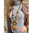 Collier PABLO long marron  - Francine BRAMLI Paris