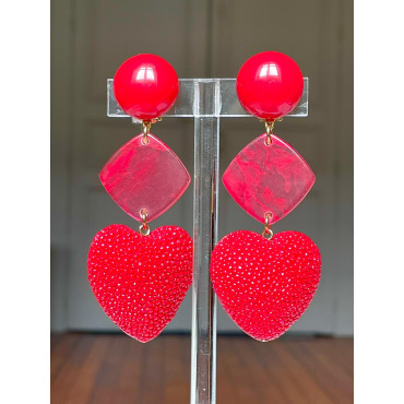 COEUR Galuchat rouge - Francine BRAMLI Paris