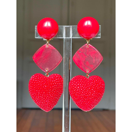 COEUR Galuchat rouge - Francine BRAMLI Paris