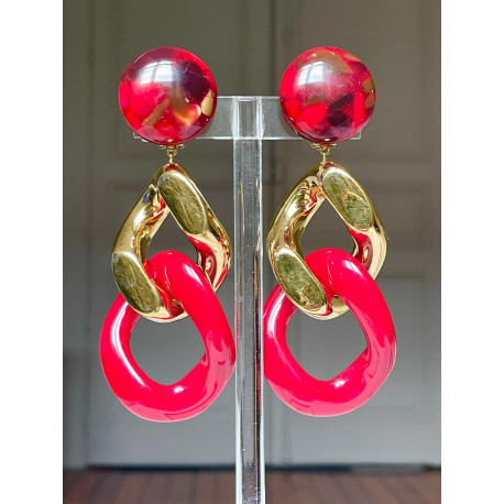KEREN maillons rouge & or - Francine BRAMLI Paris
