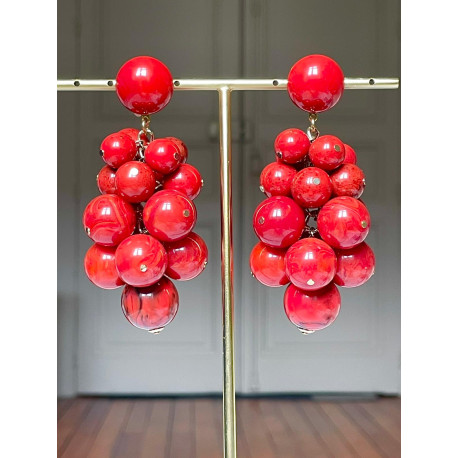 GRAPPE Rouge marbré - Francine BRAMLI Paris