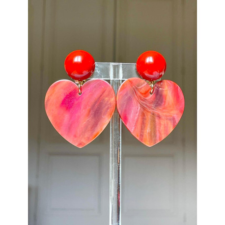 LOVE coeur rouge brique - Francine BRAMLI Paris