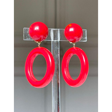 MILA Créoles rouge - Francine BRAMLI Paris