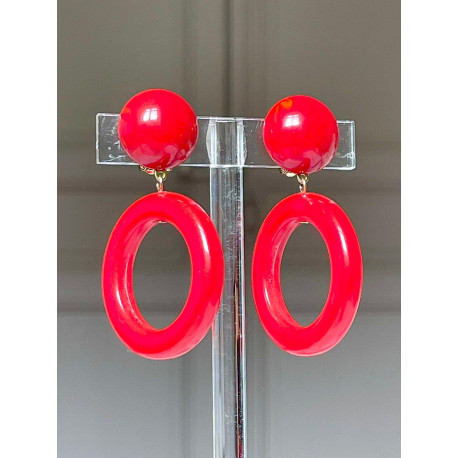 MILA Créoles rouge - Francine BRAMLI Paris