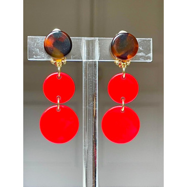 TINA Rouge Cabochon écaille - Francine BRAMLI Paris