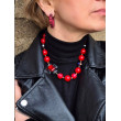 Collier CROIX Rouge & cristal - Francine BRAMLI Paris