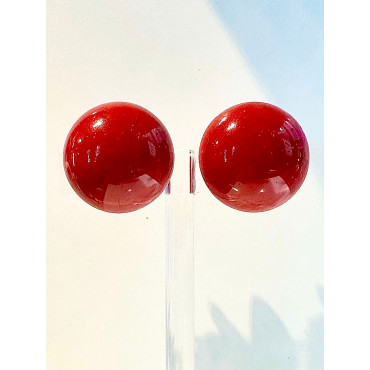 RAINBALL 2,8 rouge foncé moucheté - Francine BRAMLI Paris