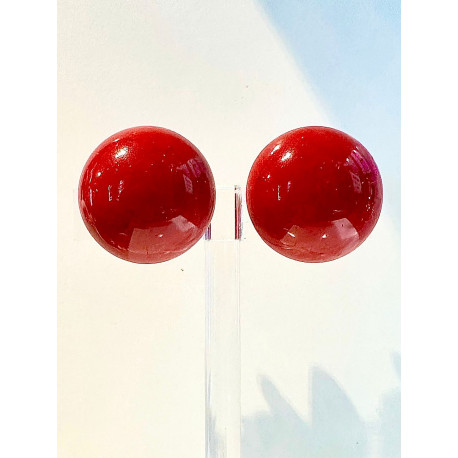 RAINBALL 2,8 rouge foncé moucheté - Francine BRAMLI Paris