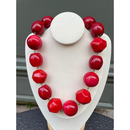 Collier EDOUARD Bleu/Jaune/Doré/Orange - Francine BRAMLI Paris