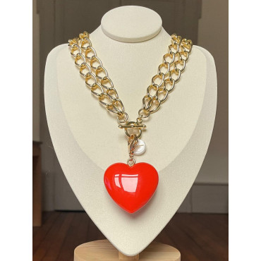 CHARMS coeur Orange - Francine BRAMLI Paris