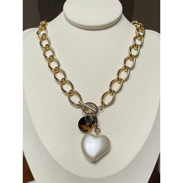 CHARMS coeur Nacré pm - Francine BRAMLI Paris