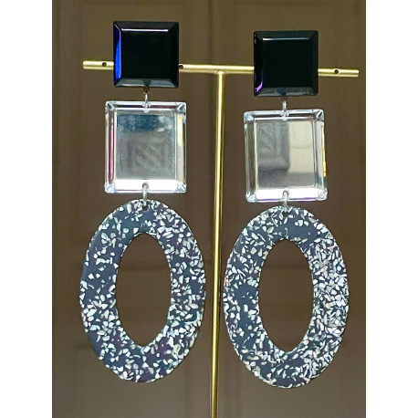 MIRAY miroir, noir & nacre - Francine BRAMLI Paris