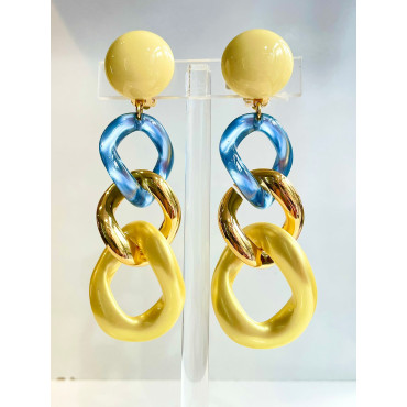 KEREN Maillons Bleu, doré, jaune - Francine BRAMLI Paris