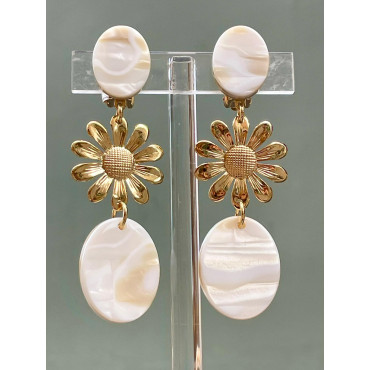 AMANDA Ivoire marbré & doré - Francine BRAMLI Paris