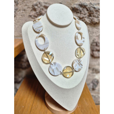 Collier TOMY ivoire marbré - Francine BRAMLI Paris