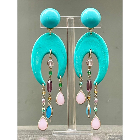 CONSTANCE turquoise rose - Francine BRAMLI Paris