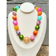 DYLAN perles rose/orange/vert/bleu/jaune - Francine BRAMLI Paris