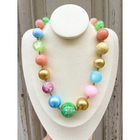 DYLAN perles vert/doré/jaune/rose/bleu/corail - Francine BRAMLI Paris