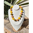 Collier DYLAN perles jaune/ocre - Francine BRAMLI Paris