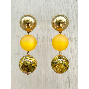 BETYNA perles jaune/ocre - Francine BRAMLI Paris