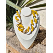Collier KENNY Maillons Jaune, blanc & doré - Francine BRAMLI Paris
