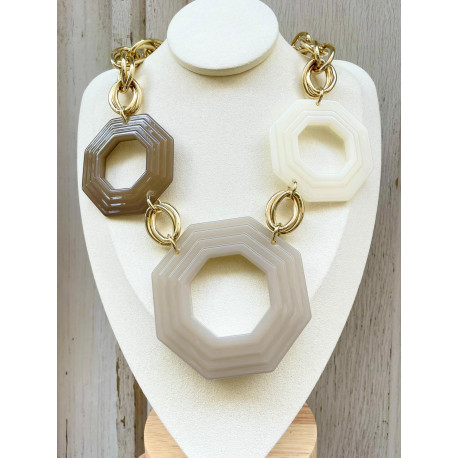 Collier LOÏC Taupe grège - Francine BRAMLI Paris