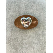 Broche COEUR miroir & marron - Francine BRAMLI Paris