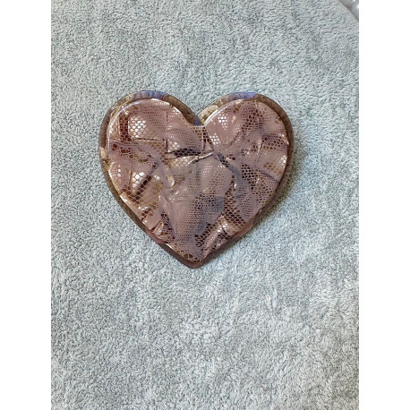 Broche COEUR marron & transparent - Francine BRAMLI Paris