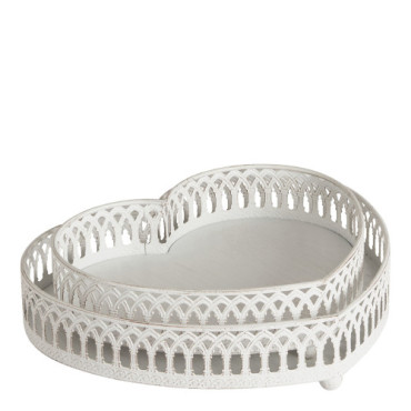 Set de 2 Plateaux COEUR Métal - MATHILDE M