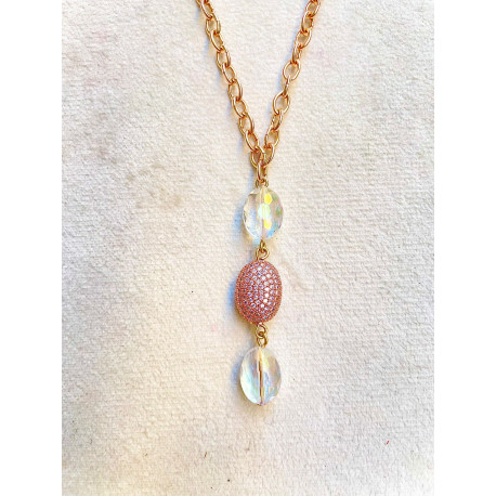 Collier CAURI rose - Francine BRAMLI Paris