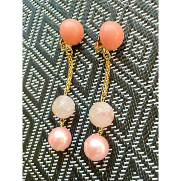 YVETTE perles roses - Francine BRAMLI Paris