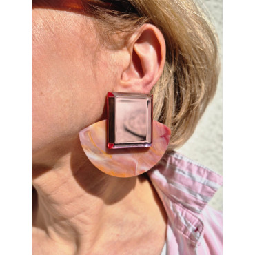 LUNA ambre Miroir rose - Francine BRAMLI Paris